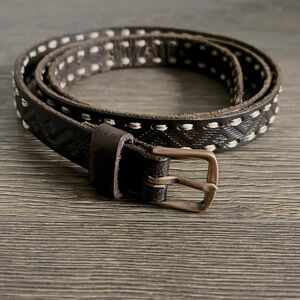 Eddie Bauer Leather Belt 1” Dark Brown Sz L
